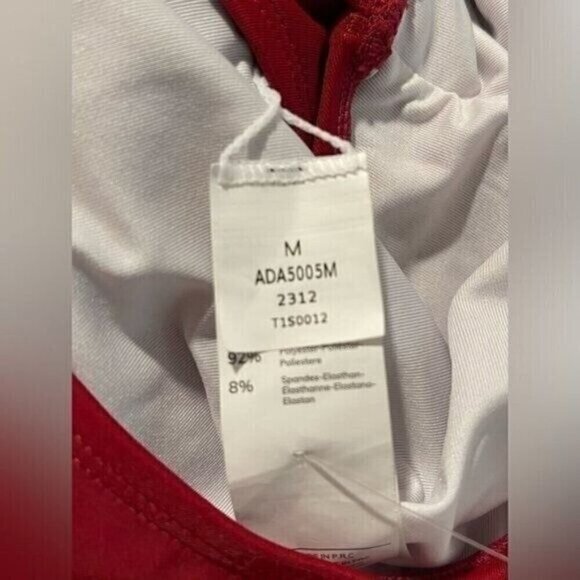 Cupshe Women One Piece Swimsuit Medium Red V-Neck Crisscross Back High Waist - Picture 7 of 9